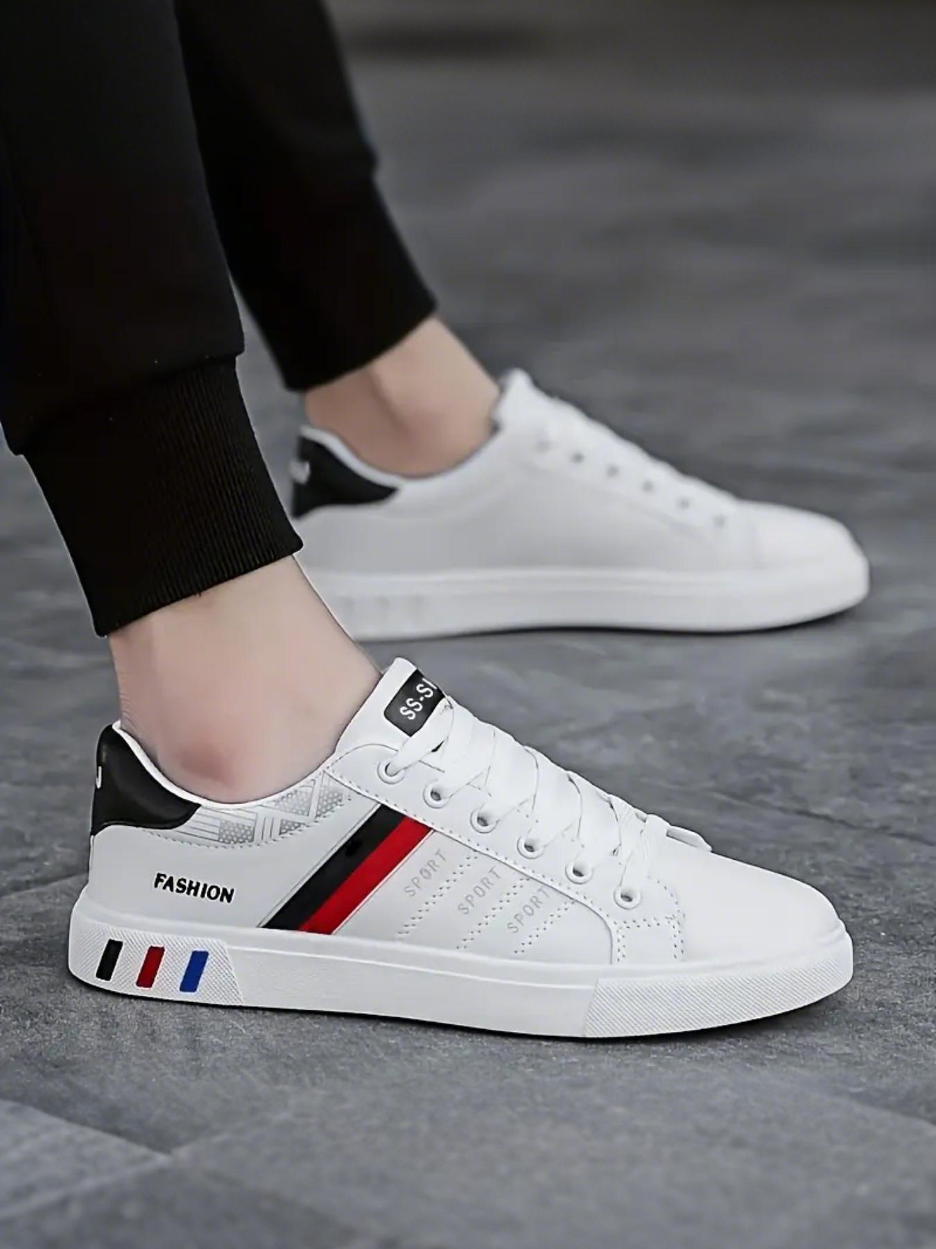 Men's Fashionable Lace Up Low Top Sneakers, Casual Comfortable Sports Skate Shoes, Trendy All-match Sneakers for Daily Wear