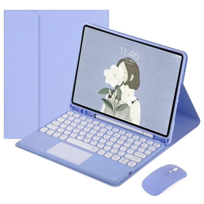 Free Mouse Touchpad Keyboard for iPad Tablet 10.2 7 8 9th Pro 10.5 Air 3 Foldable Protection Case, iPad Cover with Keyboard, PU Leather Smart Cover for 10.9 Inch 10th Gen, iPad Accessories