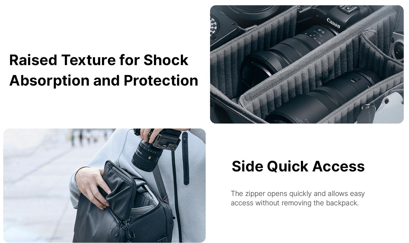 Ulanzi BP09 Camera Backpack 22L Large Capacity Waterproof Digital SLR Camera Photography Travel Bag Tripod Holder Outdoor Video