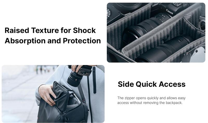 Ulanzi BP09 Camera Backpack 22L Large Capacity Waterproof Digital SLR Camera Photography Travel Bag Tripod Holder Outdoor Video