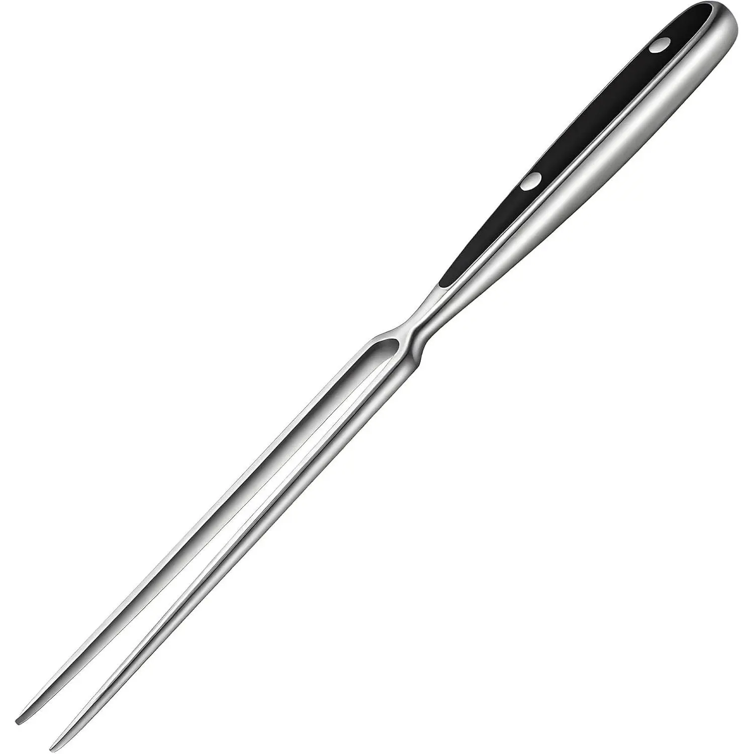 Large Stainless Steel Carving Fork with Steel Handle,11.8 inch Heavy Duty Meat Fork for Turkey,Roast,BBQ,Grilling,Cooking,Serving (Black)