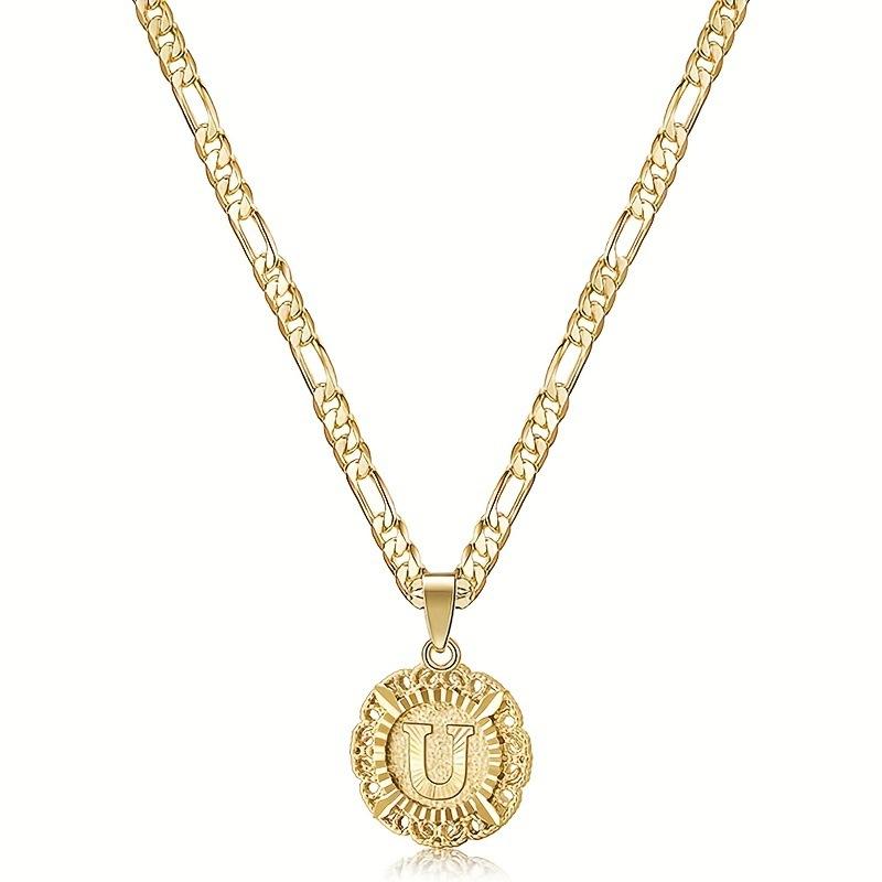 26-letter pendant necklace with initials of your name, round, trendy and versatile clavicle necklace