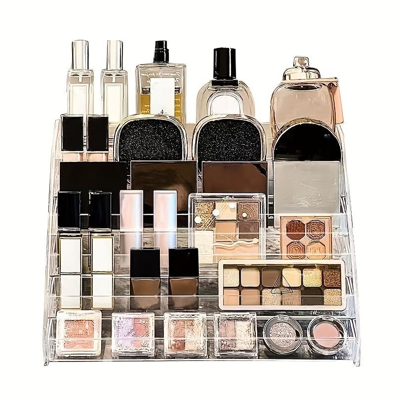 1 set of heavy-duty clear acrylic 5-layer nail polish and storage tower - 27 inches high, 3.2 cubic feet capacity, edged countertop storage rack - versatile display stand for fragrances, skin care products, cosmetics - no assembly tools required (beauty)