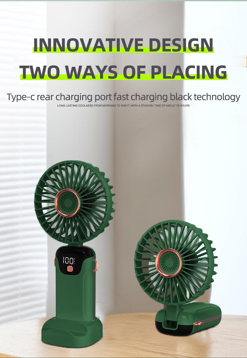 Portable Handheld Electric Fan with Phone Holder, 1 Count USB Rechargeable Foldable Electric Fan with Digital Display, Silent Fan for Outdoor Travel Office Use, Portable Fan, Portable Mini Fan Portable Handheld Electric Fan with Phone Holder, 1 Count USB Rechargeable Foldable Electric Fan with Digital Display, Silent Fan for Outdoor Travel Office Use, Portable Fan, Portable Mini Fan