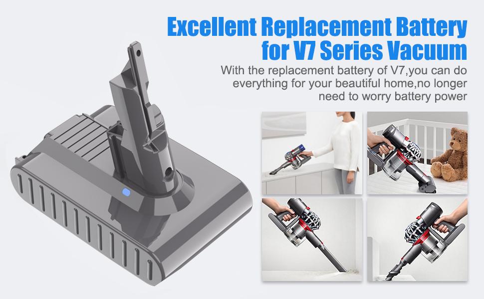 V7 6.0Ah 21.6V Replacement Battery for Dyson V7 Battery Compatible with Dyson SV11 V7 Animal/Absolute/Motorhead/Mattress/Trigger/Car+Boat/Fluffy Handheld Vacuum Cleaners