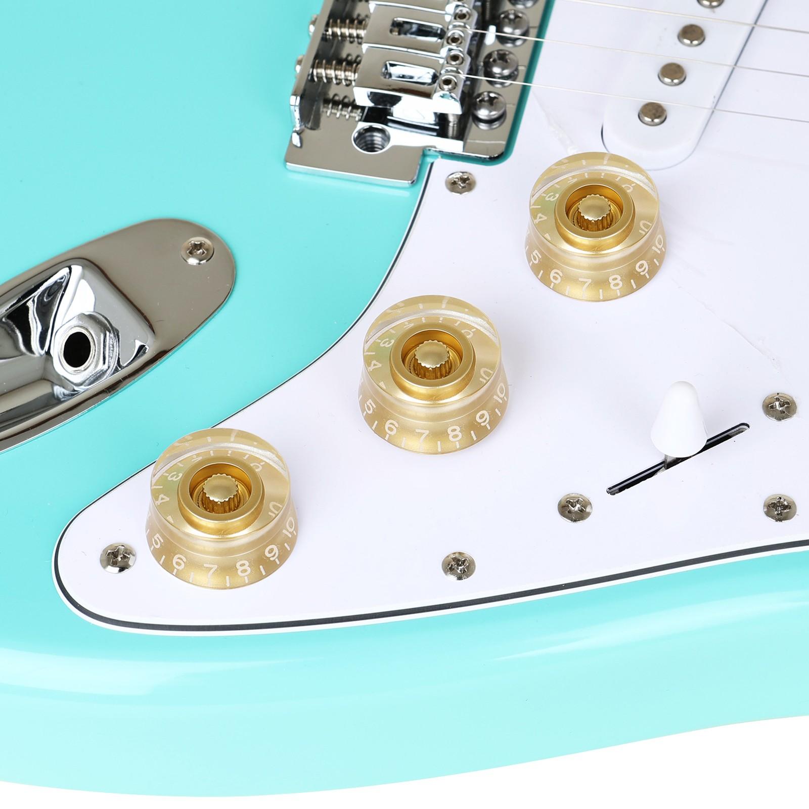 Irin Electric Guitar Volume Knob, Transparent Sound Control, Smooth Surface, Clear Markings, PVC Bag Packaging