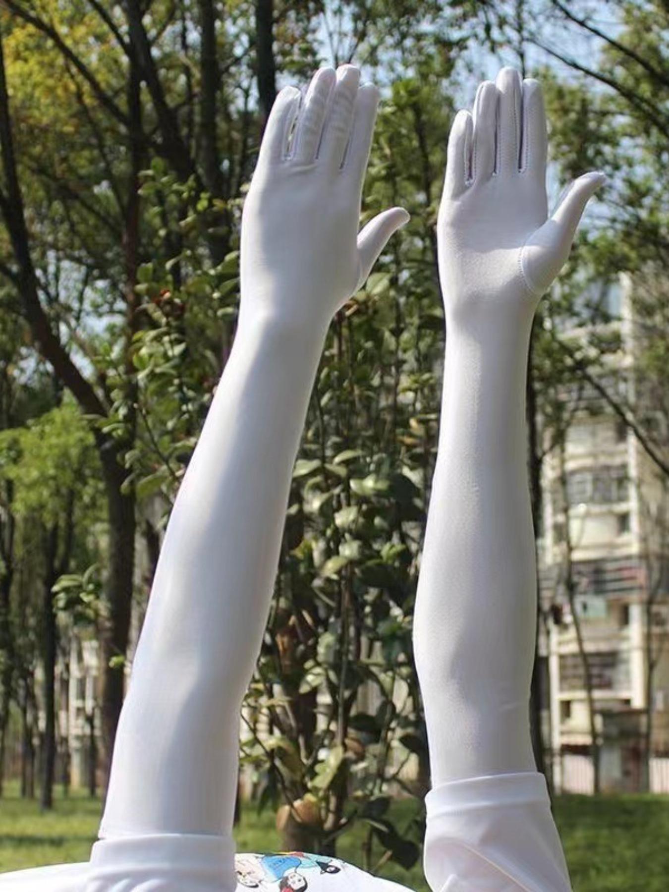 Elegant Women's Long Satin Gloves, 21 Inch Elbow-Length Design, Comfortable Fit for Parties, Performances & Cosplay, Adds Royal Charm