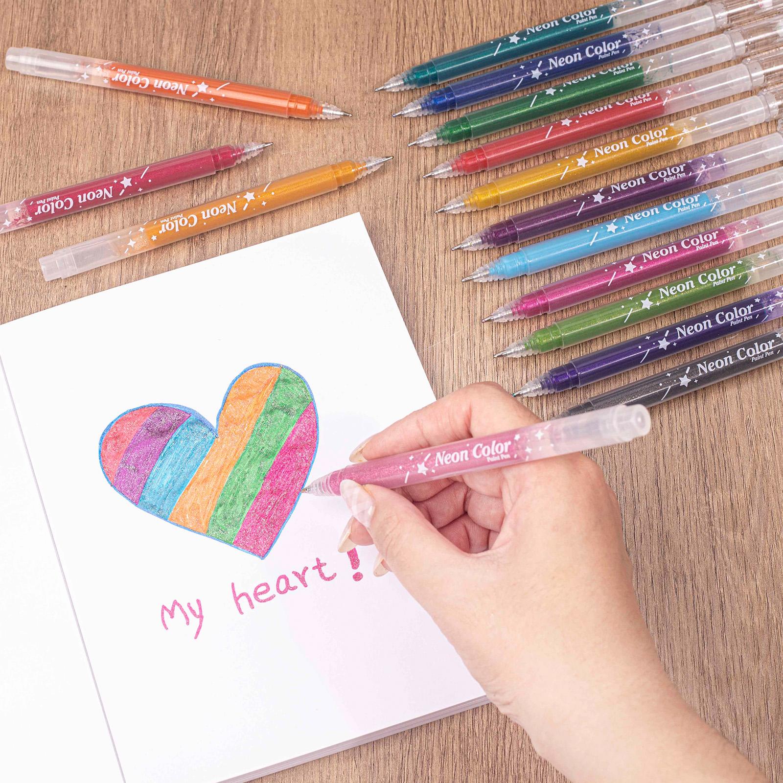 Glitter gel pen ,Metallic Vibrant Sparkle gel pens for coloring,glitter pens for adults,colored gel pens for Adult Coloring Books and Drawing tiktokshopblackfriday Sketch Art Marker Waterproof Paint Marker