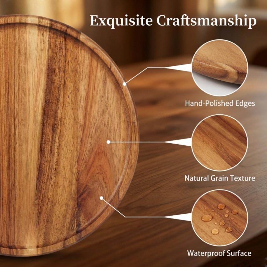 Creative Wooden Round Lazy Susan, 360° Rotating Tray for Kitchen, Bathroom, Dining Room, Easy to Clean, Ideal Mother's Day Gift