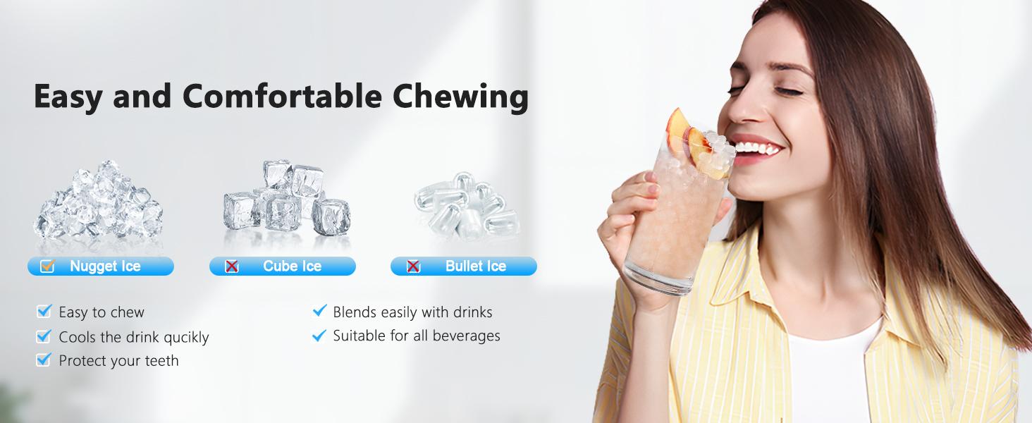 Nugget Countertop Ice Maker Machine,34Lbs/24Hrs, Soft Chewable Pellet Ice, Pebble Portable Ice, Auto-Cleaning, One Button Operation Kitchenware Modern Nugget Countertop Ice Maker Machine,34Lbs/24Hrs, Soft Chewable Pellet Ice, Pebble Portable Ice, Auto-Cleaning, One Button Operation Kitchenware Modern