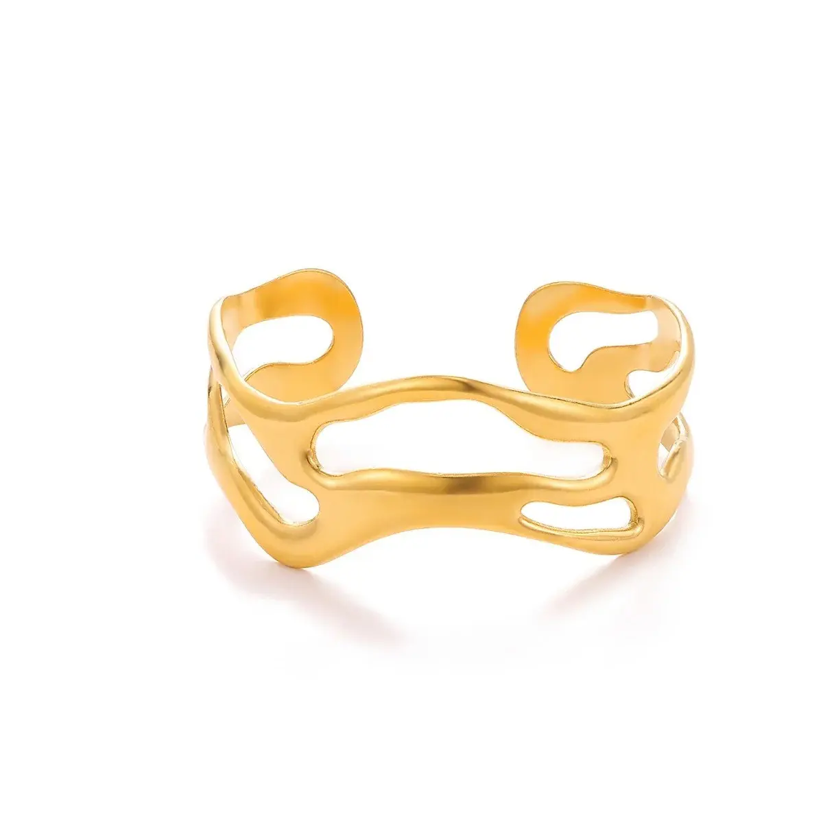 Golden stainless steel geometric opening brac