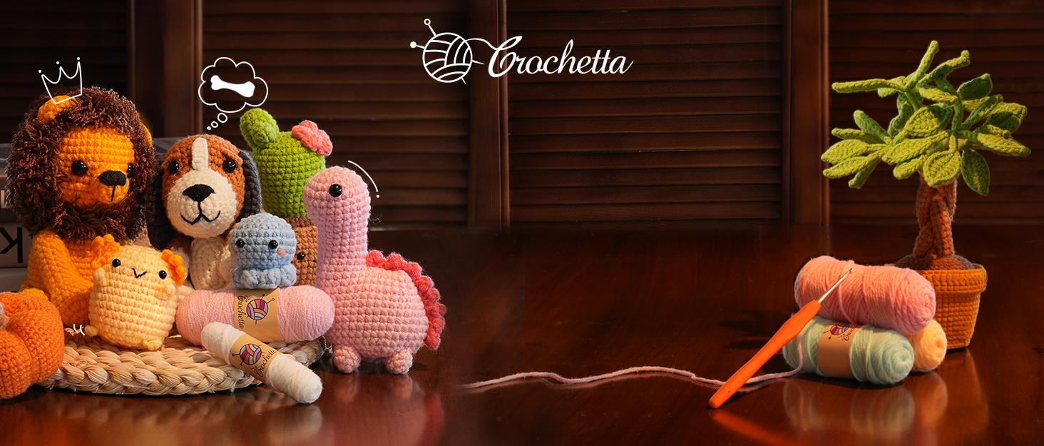 CROCHETTA All-In-One Crochet Starter Kit for Beginners with 40% Extra Yarn Step-by-Step Video Tutorials DIY Knitting Supplies for Adults Kids Chocolate Strawberry Cake Pattern CROCHETTA All-In-One Crochet Starter Kit for Beginners with 40% Extra Yarn Step-by-Step Video Tutorials DIY Knitting Supplies for Adults Kids Chocolate Strawberry Cake Pattern