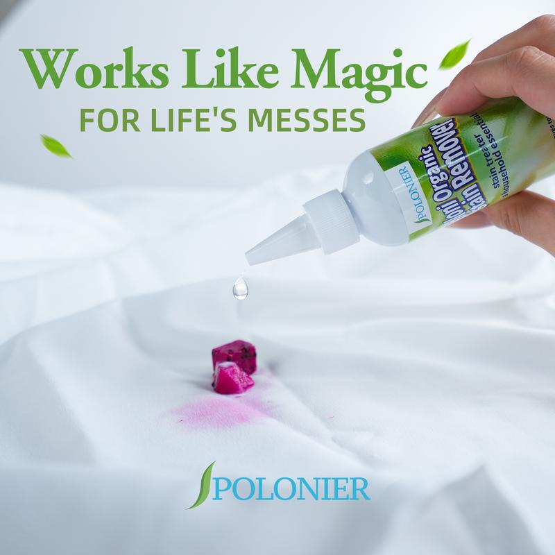 Poloni Powerful Stain Remover Liquid Fast Acting No Scrub Formula Removes Tough Stains Pet Urine Red Wine Coffee Food Grass Dirt Safe For Fabrics And Clothes Non Toxic Biodegradable Odor Eliminator Safe For Kids And Pets