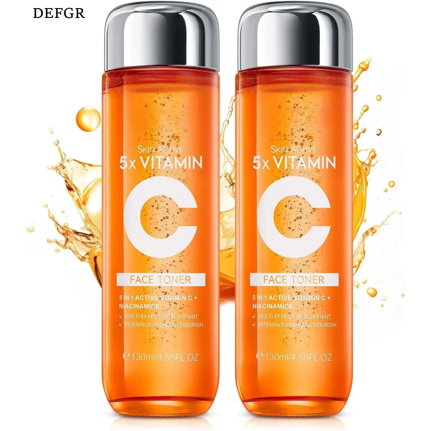 DEFGR 5-in-1 Hydrating Vitamin C Facial Toner - Korean 5XConcentrated 130ml Toner for Facial Skin (2PCS)