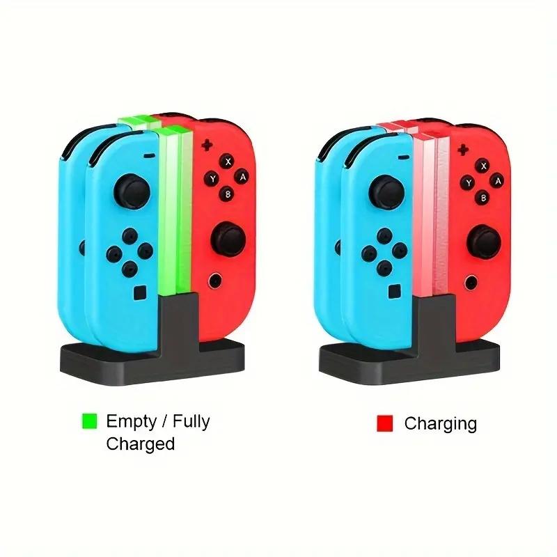 Fastsnail Controller Charger for Nintendo Switch & Oled, Multi-Function Charging Station with Indicator Light & Type-C Cable, Game Console Accessories, Switch Console Accessories