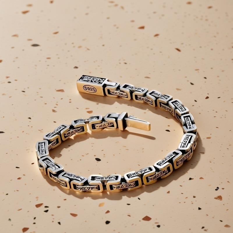 Full silver s925 bracelet Sterling silver bracelet men's bracelet can be opened to wear send boyfriend send dad birthday holiday gift Silver weight 25g /0.88 oz