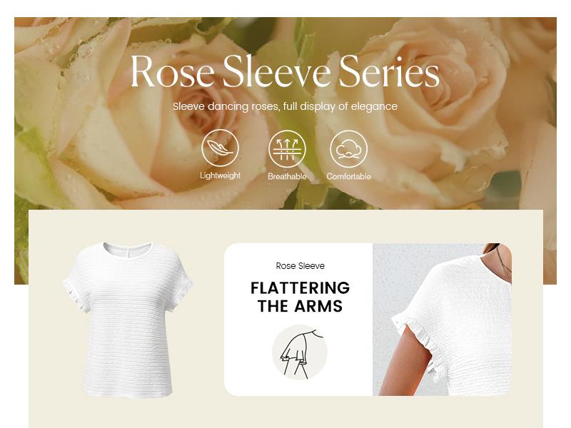 Shewin 2026 Spring/Summer Outfit Womens Short Sleeve Tops Round Neck Ruffle Casual Textured Work T Shirts Tee Blouse Basic Fitted Crewneck - Womenswear SpringStatements Shewin 2026 Spring/Summer Outfit Womens Short Sleeve Tops Round Neck Ruffle Casual Textured Work T Shirts Tee Blouse Basic Fitted Crewneck - Womenswear SpringStatements