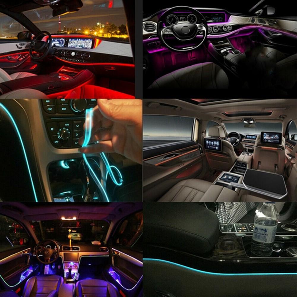 LED Neon Light Trim Glow Optic Fiber Strip Car Interior Ambient Lighting-Kit-APP LED Neon Light Trim Glow Optic Fiber Strip Car Interior Ambient Lighting-Kit-APP