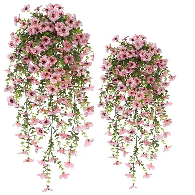 6pcs of Artificial Flowers Hanging Flowers Plastic Floral Plant for Outdoor Artificial Plants Spring And Summer Decoration, Artificial Flower Decorations, Colorful Violet Fake Daisy Realistic Outdoor Flowers Porch Courtyard Decoration Home Decoration