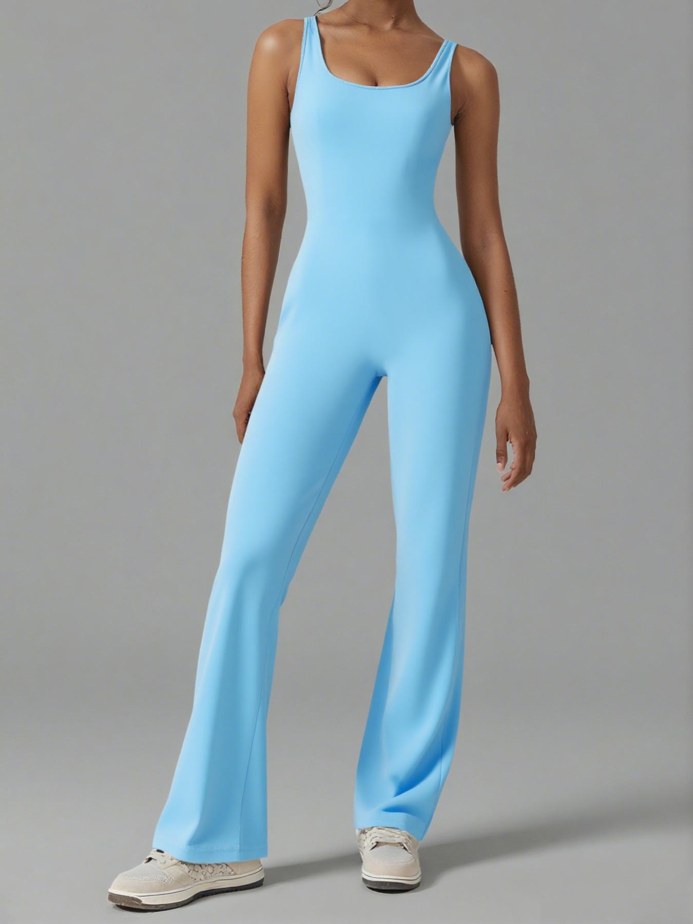 Women's Sporty Backless Yoga Jumpsuit, Workout Jumpsuits, Tight-Fitting Below Ankle Pants, Suitable for All Seasons, Ideal for Sports & Daily Wear Women's Sporty Backless Yoga Jumpsuit, Workout Jumpsuits, Tight-Fitting Below Ankle Pants, Suitable for All Seasons, Ideal for Sports & Daily Wear