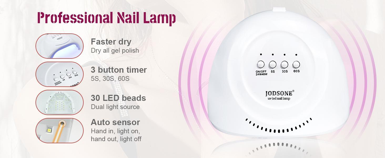 JODSONE Gel Nail Kit with UV Light 35 Colors Polish Set With Salon Manicure Tools & Soak Off Gel | DIY Long Lasting Gift for Women, Nail Lovers JODSONE Gel Nail Kit with UV Light 35 Colors Polish Set With Salon Manicure Tools & Soak Off Gel | DIY Long Lasting Gift for Women, Nail Lovers