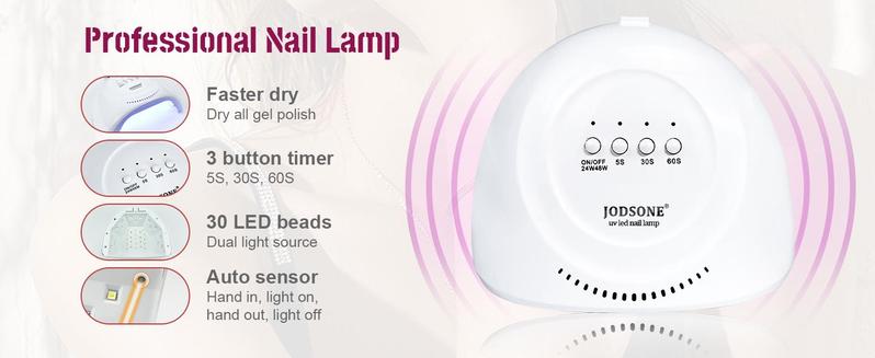 JODSONE Gel Nail Kit with UV Light 35 Colors Polish Set With Salon Manicure Tools & Soak Off Gel | DIY Long Lasting Gift for Women, Nail Lovers