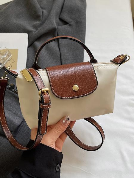 Simple retro contrast color shoulder handbag, metal snap embellishment adjustable shoulder strap crossbody bag, Crossbody Purses, fashionable and versatile, small and exquisite, suitable for daily outings, dates, etc.