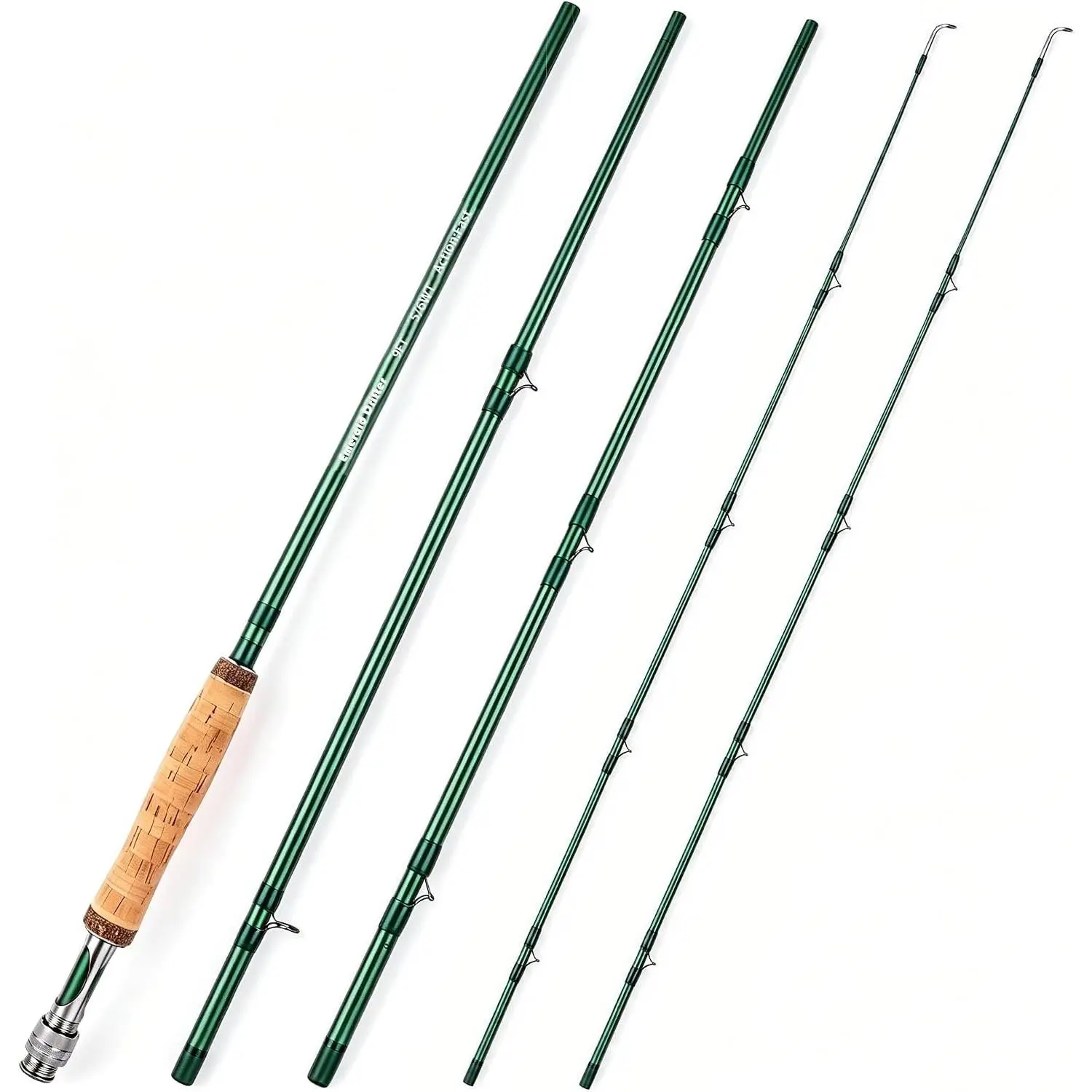 Fly Fishing Rod with Twin-Tip - 4 Pieces 9FT IM8 Carbon Blank Classic Forgiving Medium Fast Action Fly Rod with Extra Tip and AA+ Cork Handle (5WT&8WT)