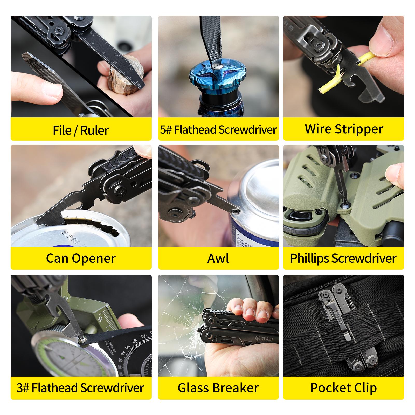 Wetactics MT-61 20-IN-1 EDC MULTITOOL | D2 STEEL SHARP KNIFE + 420 STAINLESS PLIERS | RUST-PROOF, DURABLE & COMPACT | CAMPING SURVIVAL MUST-HAVE | FREE NYLON SHEATH | FITS IN YOUR POCKET! Wetactics MT-61 20-IN-1 EDC MULTITOOL | D2 STEEL SHARP KNIFE + 420 STAINLESS PLIERS | RUST-PROOF, DURABLE & COMPACT | CAMPING SURVIVAL MUST-HAVE | FREE NYLON SHEATH | FITS IN YOUR POCKET!