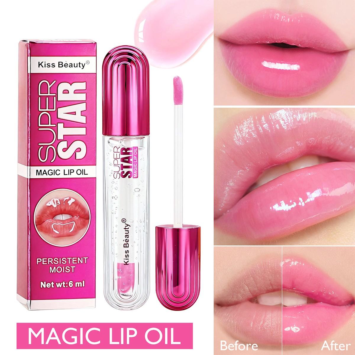 1pc Color-Changing Lip Gloss, Long-Lasting Waterproof Lip Oil, Moisturizing Lipstick, Perfect for All Light Skin Tones, Valentine's Day Gift