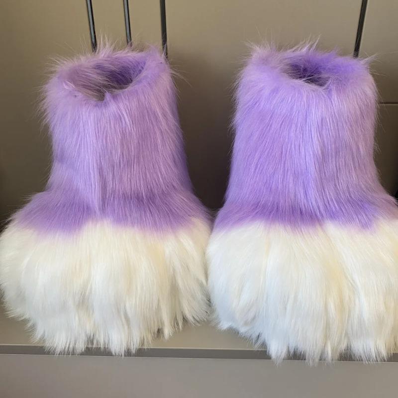 New Kig Fursuit Cosplay Paw Shoes Furry Fursuit Cosplay Rubbit Cat Boots Cute Fluffy Animal Manga Party Cos Wearable Costume