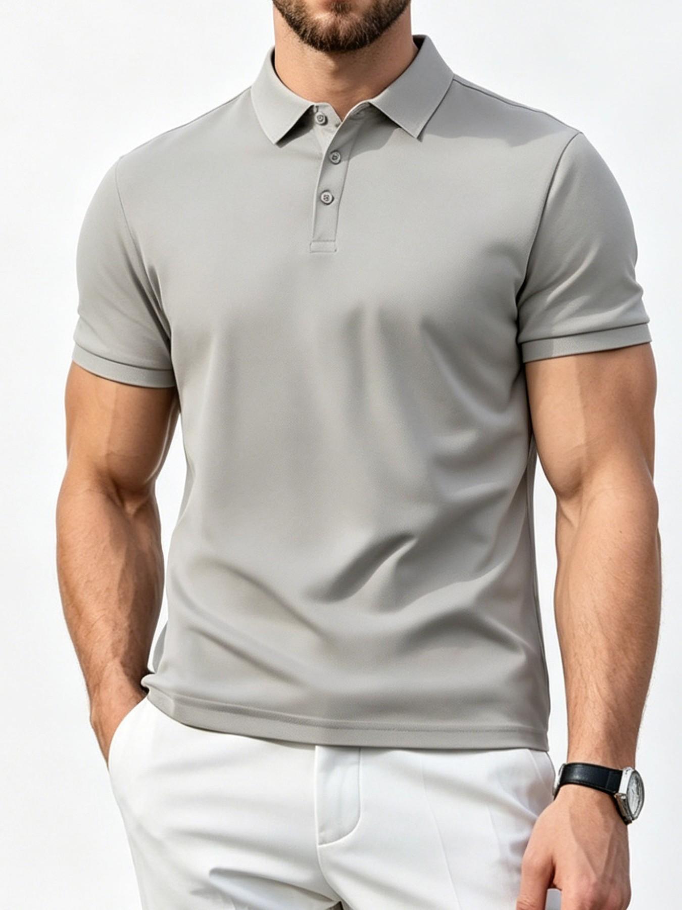 Unisex Short Sleeve T-Shirt, Solid Color Casual Polo Shirt, Breathable Quick Dry Workout Gear, Ideal for Sports, Running, Daily Wear