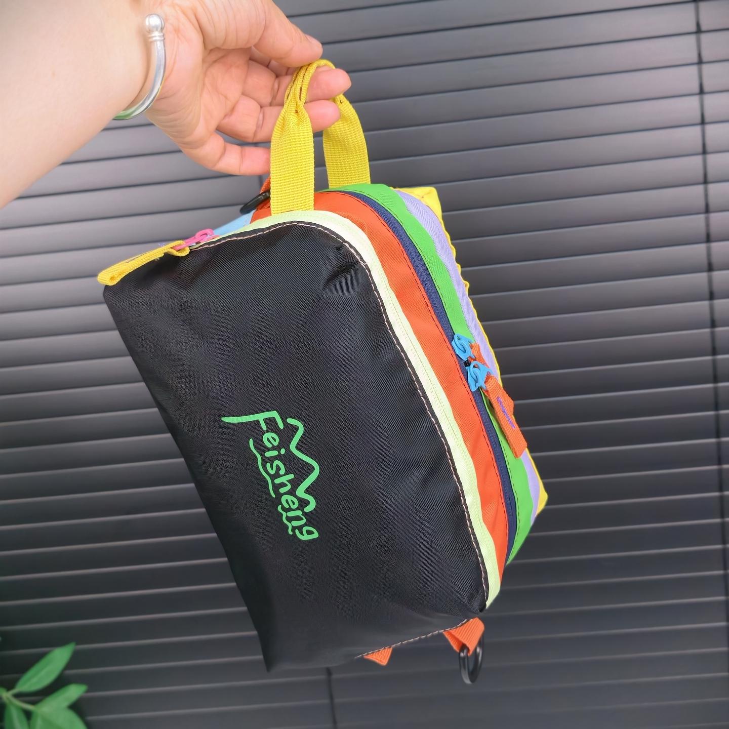 Dopamine Storage Bag, Multi-Layer Partition Crossbody Bag, Travel Makeup Organizer, Colorful Shoulder Bag, All-In-One Essentials Pack