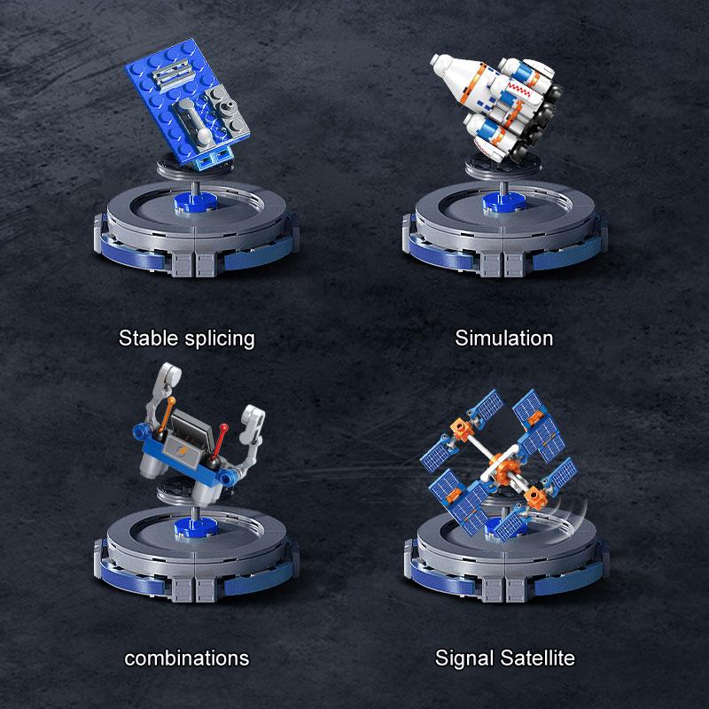 930pcs Space Launch Rocket Creative Building Blocks Toy Building Set Model Kit, Base Car Exploration Vehicle, Astronaut Figure, Desktop Decoration, Halloween Christmas Gift