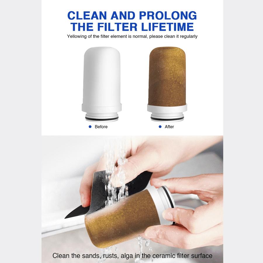 Household Faucet Water Purifier Ceramic Filter Element, Universal Front Faucet Water Filter for Kitchen Tap Water Accessories, Water Filter System