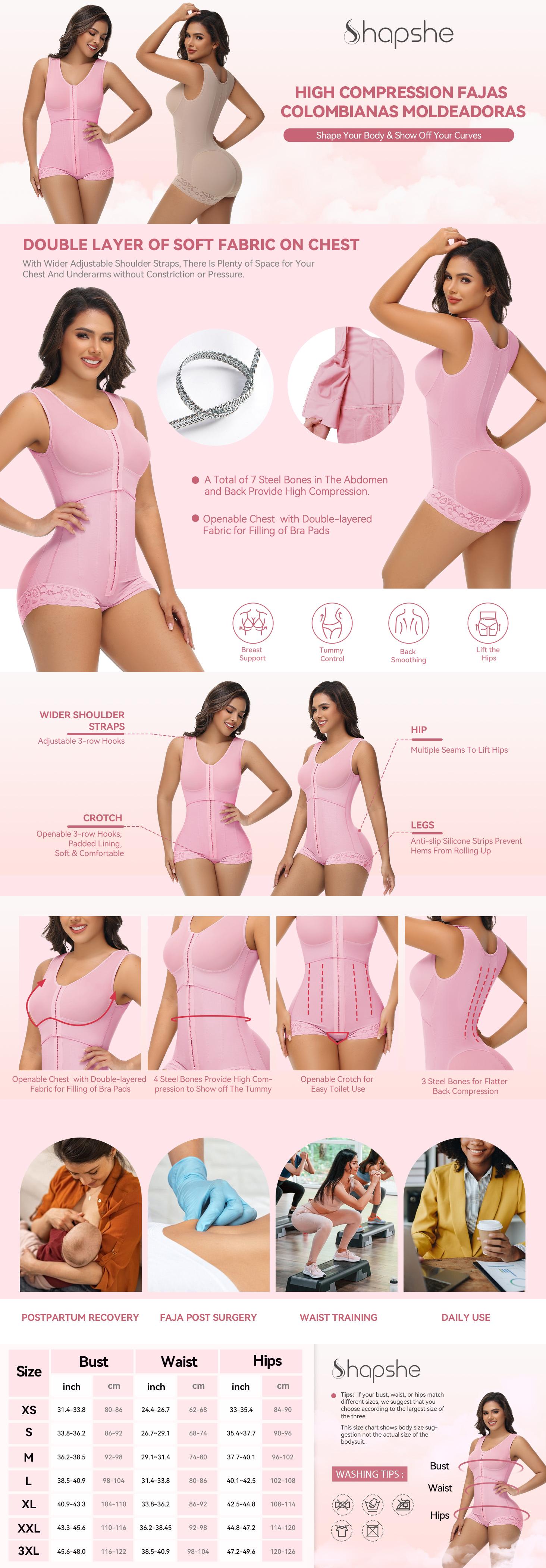 SHAPSHE Fajas Colombianas Moldeadoras BBL Post Surgery Stage 2/3 Tummy Control High Compression Garment Shapewear SpringStatements