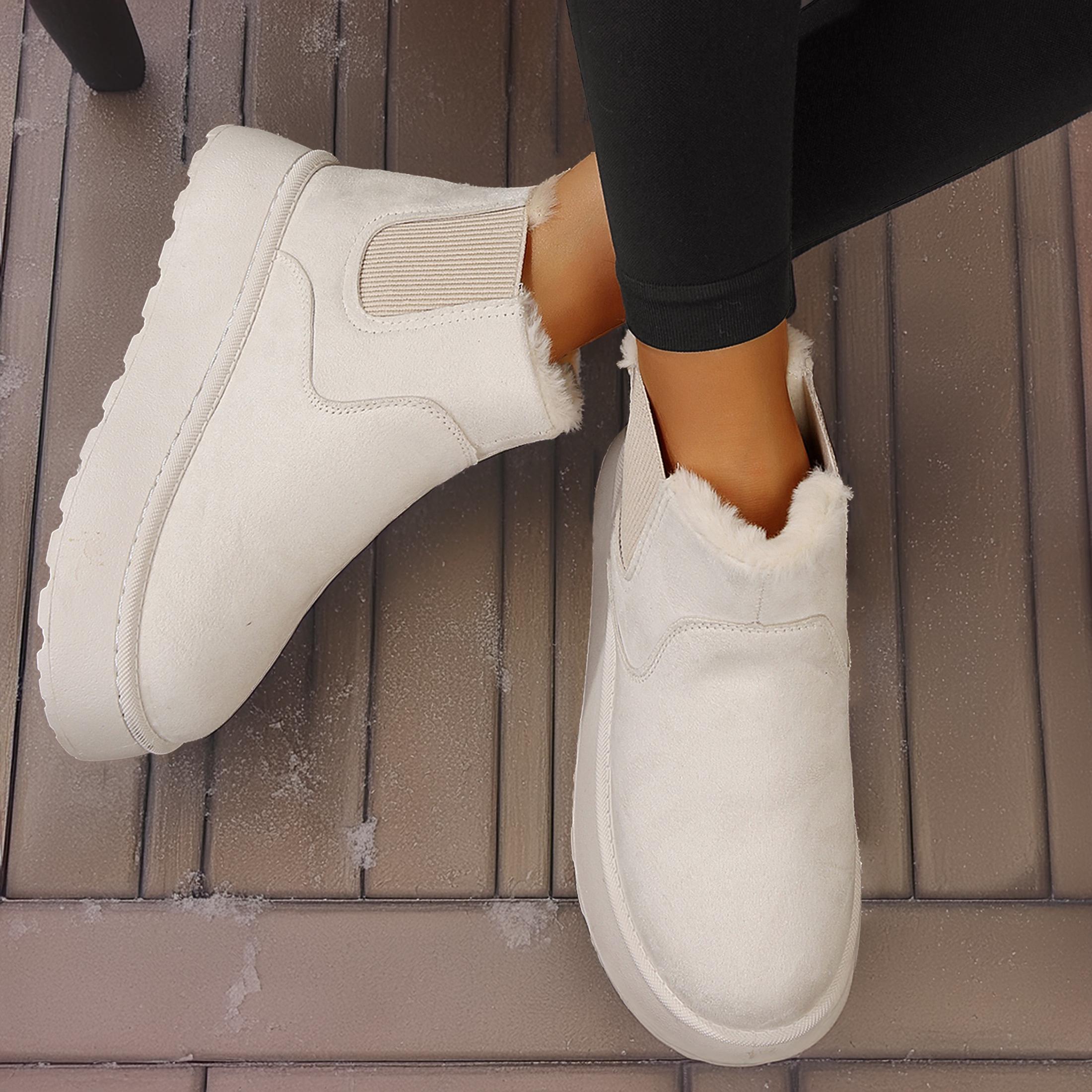 Women's Winter Short Boots for Women: Warm Lined Boots Comfortable Suede Lace Up Booties Cute Flat Boot Shoes