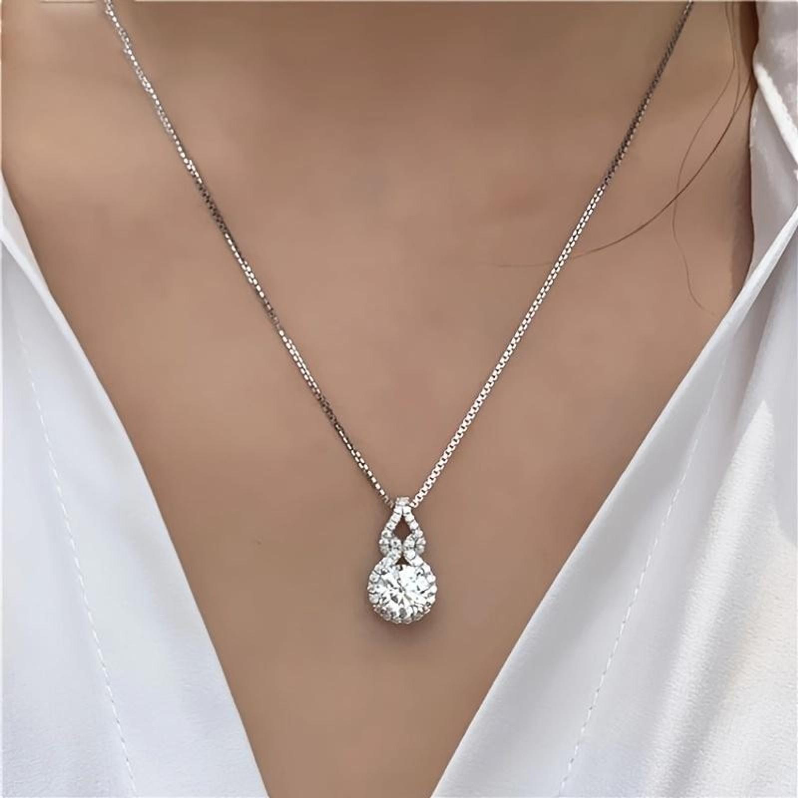 3-Carat Moissanite S925 Pure Silver Droplet Shaped Pendant Necklace, Elegant Wedding Jewelry, Women's Birthday and Mother's Day Gifts