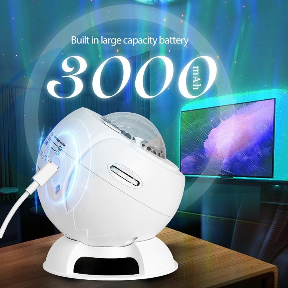 Rechargeable Projector Table Lamp Holiday Gifts Aurora Northern Light  Ambient Projector Light Bedroom Wireless Ocean Wave Star Moon Aurora Dome Projector