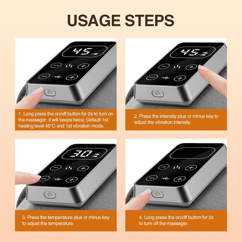 Heated Vibration Knee Pad, 1 Count 5 Level Knee Heating Massager Wrap, Knee Elbow Massage Relaxation Tool for Women & Men, USB Rechargeable Massagers