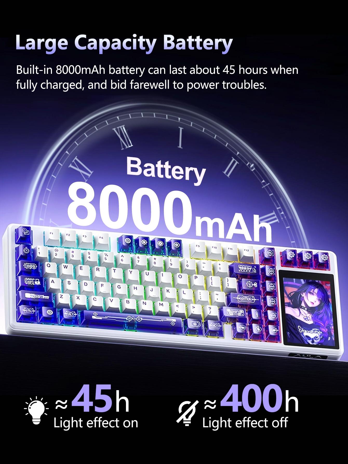 Aula L99 High Definition Touchscreen Mechanical Keyboard, 84 Keys, RGB Lighting, Wireless/l Wired, Customizable Animations, Gaming Essential