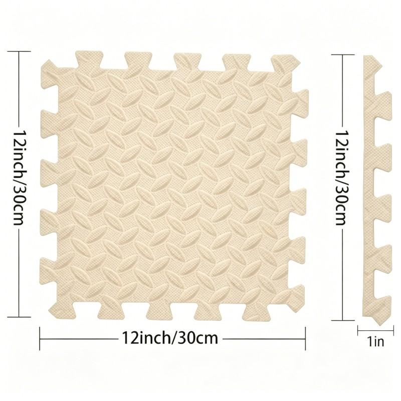 12-Piece Interlocking Floor Mats - Thick Foam Tiles, Non-Slip Gym and Yoga Mat Set for Home Gyms, Garages, Studios, Pet Areas and Sports Flooring (DM382C)