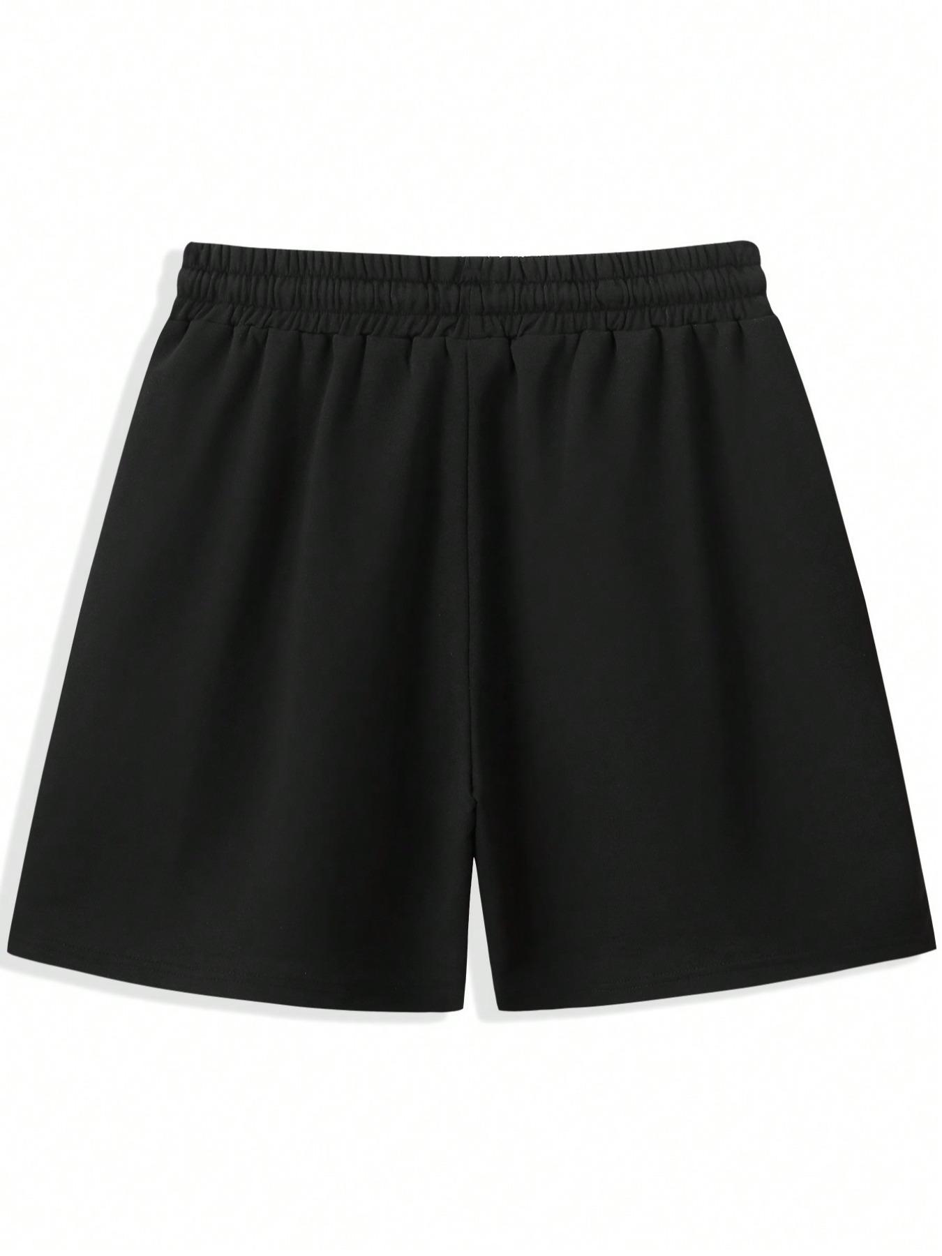 Men's Streetwear Shorts with Graphic Letter Print - Oversized Hip Hop Style, Drawstring Waist, Casual Athletic Gym Shorts for Summer, Trendy Urban Fashion, Comfortable Lightweight Fabric, Perfect for Workout, Lounge & Daily Wear