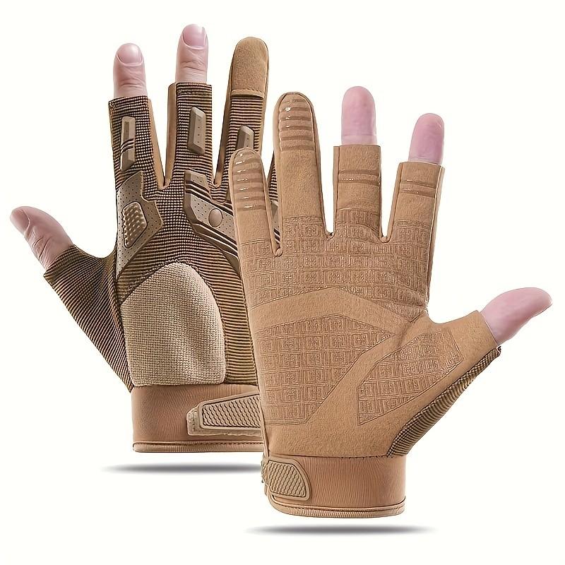 Unisex 3-Finger Open-Tip Outdoor Gloves with Breathable Wear-Resistant Fabric, Non-Slip Flexible Palm Gloves, Multi-Purpose Gloves for Fishing, Cycling, Camping, Daily Work and All Outdoor Lifestyles