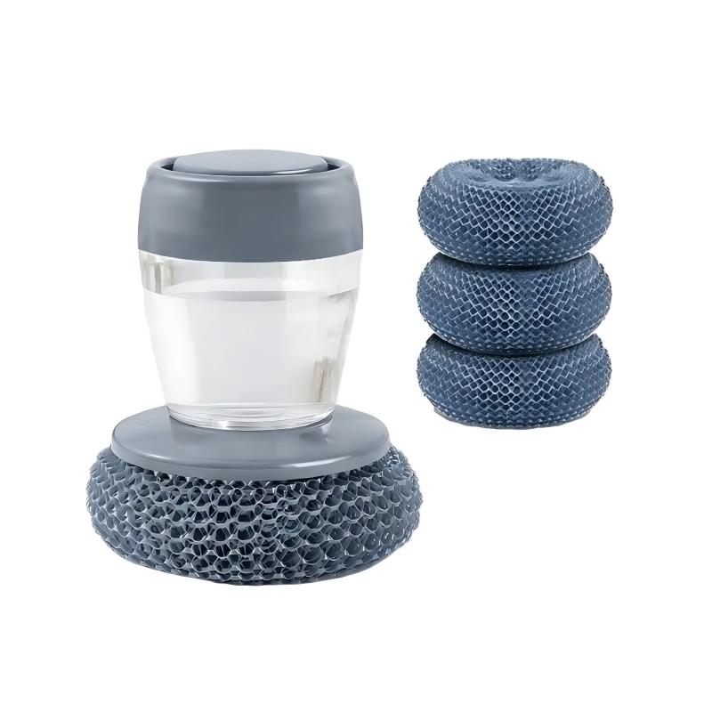 Automatic Liquid Soap Dispenser Brush Handle, Comfortable Grip for Kitchen Sink Cleaning, Dishwashing Tool, Pot Bowl Cleaner