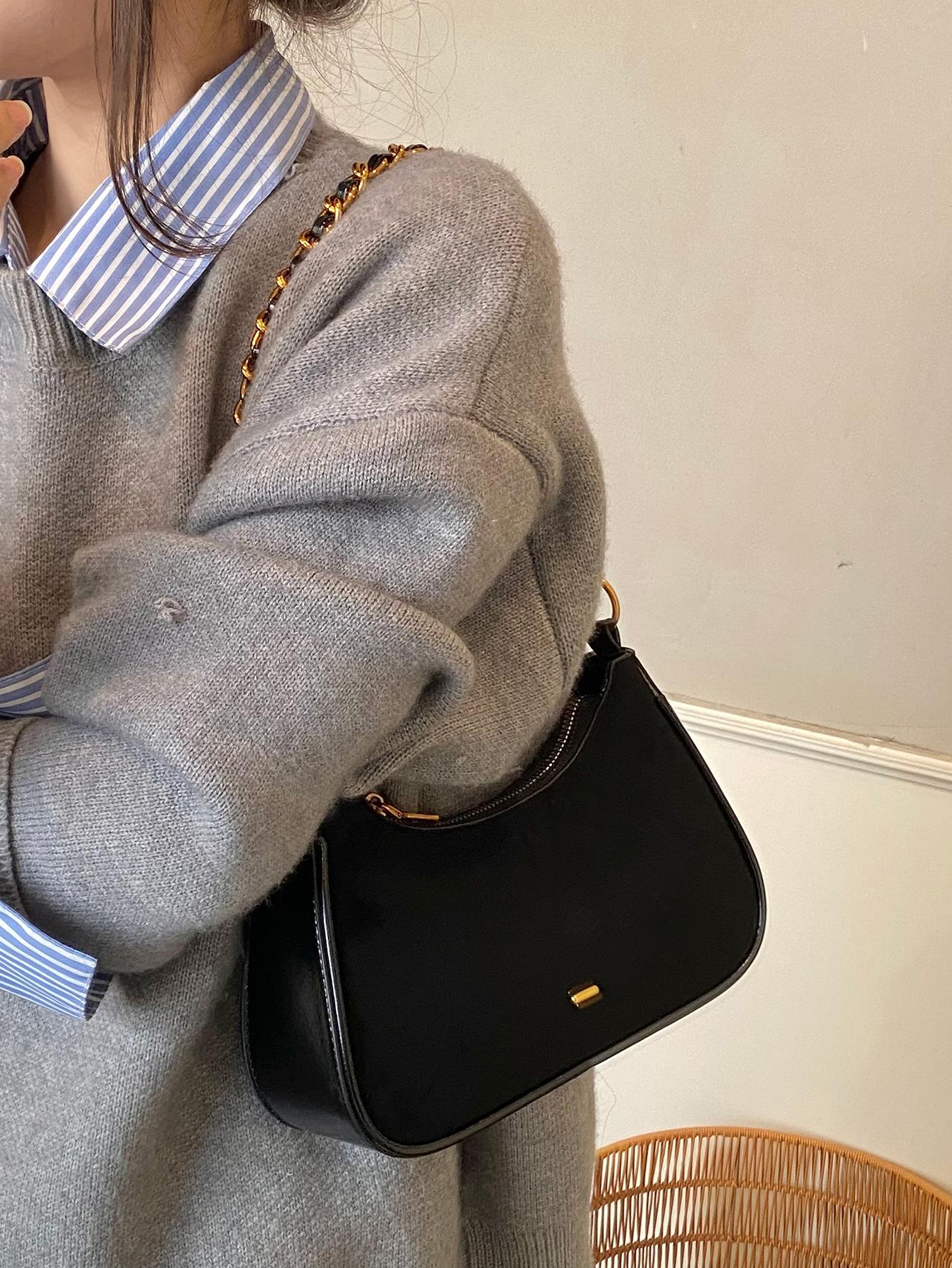 Fashionable High-Quality Simple Solid Color Shoulder Bag, Stylish Minimalist Design, Perfect for Everyday Use, Trendy and Elegant, Hobo Shoulder Bag