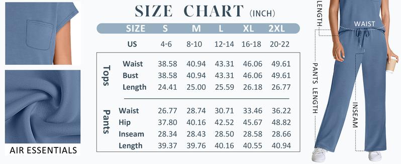 OFEEFAN 2 Piece Sets for Women Casual Summer Travel Vacation Outfits Cap Sleeve Lounge Set Chic Crewneck Soft Silky Breathable Clothes