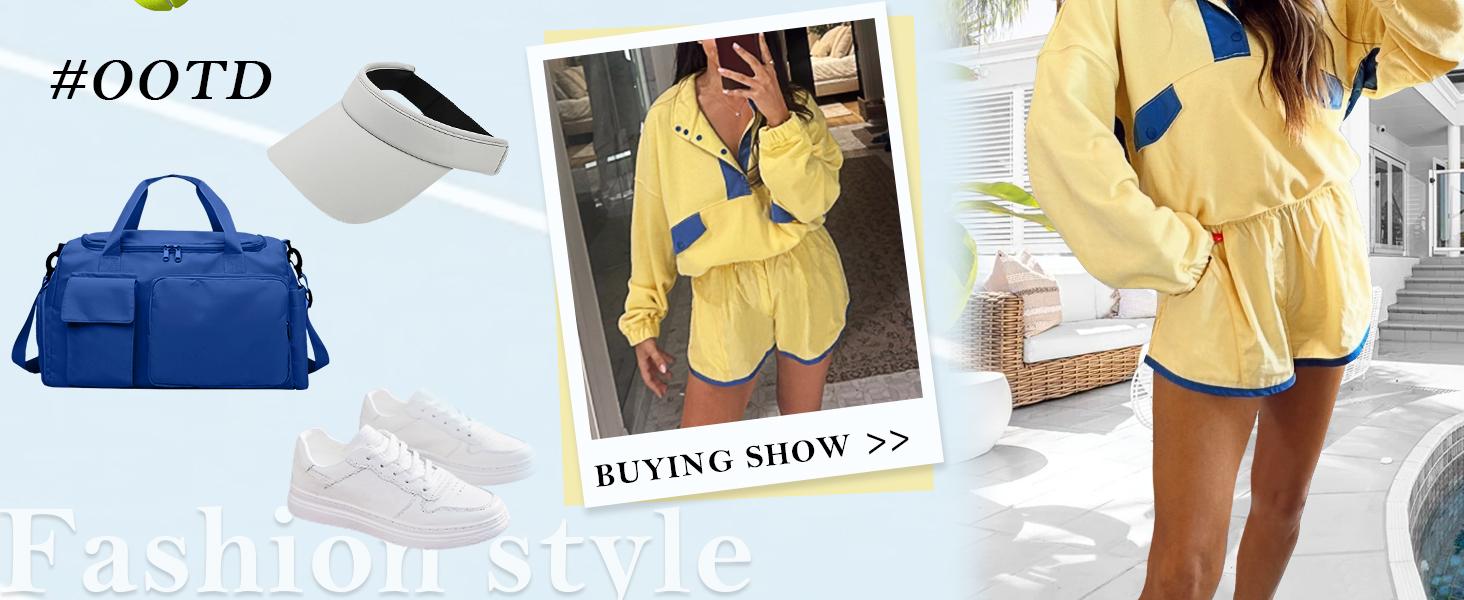 Tanming Women's  Two Piece Short Sets Summer Lounge Sweatsuits Long Sleeve Outfits Travel Tracksuit with Pocket Womenswear Clothes