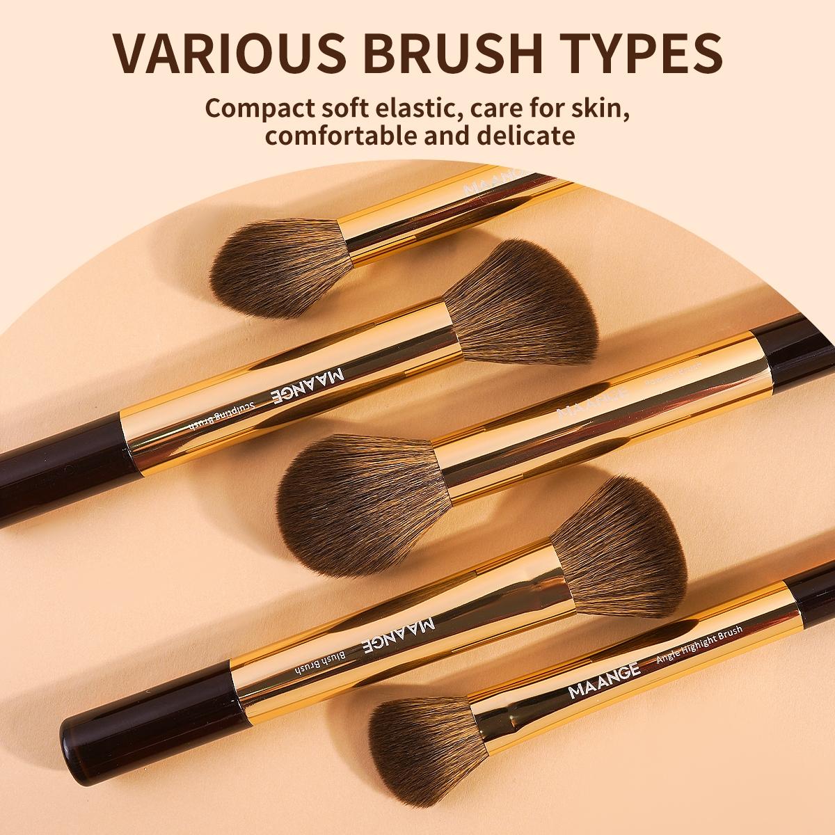Makeup Brush Set with Storage Bag, 14pcs/set Professional Makeup Brushes for Foundation, Powder, Concealers, Eyeshadow, Makeup Blending Brush, Eyelash Brush, Makeup Tools for Women