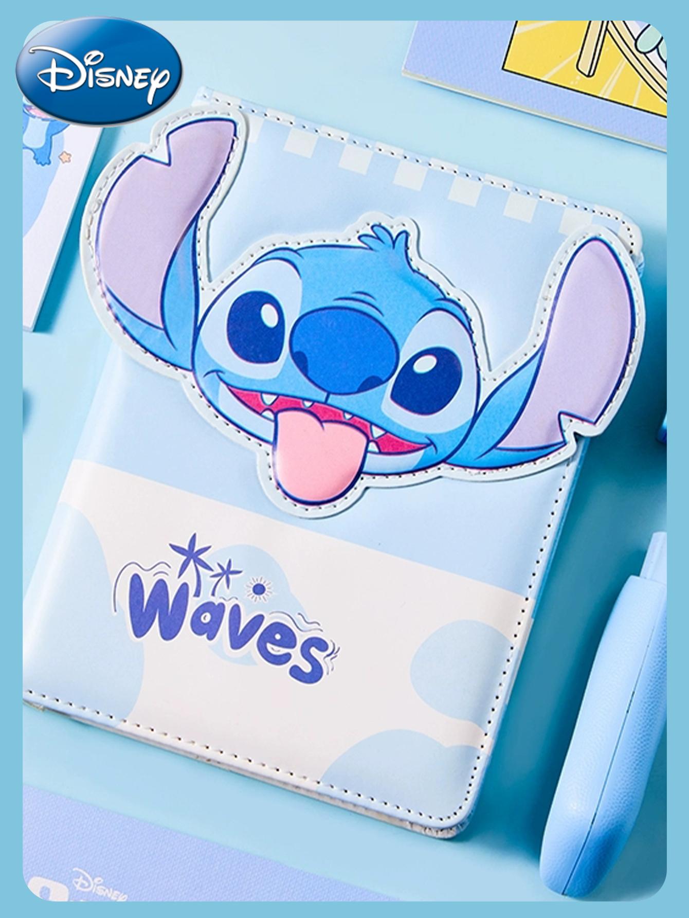 1pc Disney Officially Licensed Stitch 3D Cute Cartoon A5 Notebook Fun Creative Notepad 96 Grid Inside High-value Leather Send Friends and Family Prizes Stationery Small Gift Reading Notes Excerpt Book DIY Handbook Diary Gift for Friends